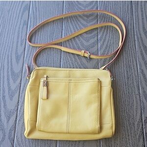 Tignanello Yellow and Pink Crossbody Bag